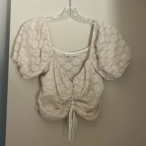 Top shop lace white crop top